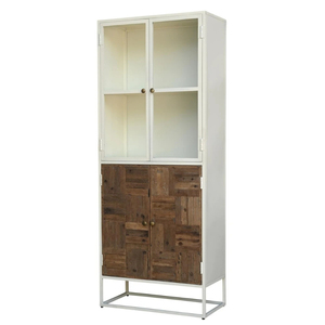 Meuble de rangement en bois massif de qualité supérieure, structure en acier doux, revêtement métallique blanc, rangement moderne pour la maison, 5+ tiroirs/compartiments - Product Image 2