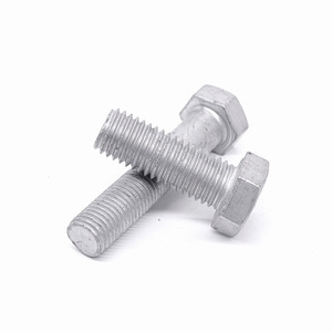 Pernos hexagonales galvanizados en caliente Q235 de acero al carbono grado 8.8 Din908 para conexión de fijaciones en la industria de la construcción - Product Image 1