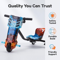 Trottinette Électrique Enfant 36V 150W à Trois Roues Moderne pour l'Extérieur avec Cadre Réglable, Casque de Sécurité, Genouillères et Coffret Cadeau – Idéale pour les Fêtes