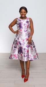 Robe de cérémonie élégante pour femme, longueur genou, à motif floral, style turc, grande taille, OEM, haute qualité - Product Image 5