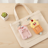 Llavero Personalizado con Soporte para Photocard de Peluche, Lindo y Suave, para Tarjetas de Identificación, Protector de Tarjetas con Diseño Kawaii de Dibujos Animados, Kpop