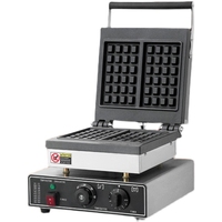 Gaufrier commercial antiadhésif à deux empreintes carrées 110/220V, neuf, pour la préparation de snacks
