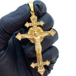 Gold Plated 925 <b>Sterling</b> <b>Silver</b> Moissanite <b>Cross</b> <b>Pendant</b> Crucifix Charm Round Brilliant Cut Hip Hop Jewelry <b>Pendant</b> charm unisex - Product Image 3