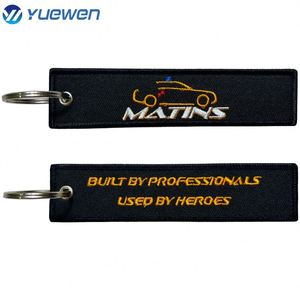Yuewen Woven <b>Key</b> Ring Special Luggage Tag <b>Label</b> Red Chain Keychain for Aviation Gifts Oem Keyring - Product Image 2