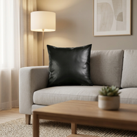 Housse de coussin décorative pour canapé de salon, en similicuir de vachette imperméable, vente en gros