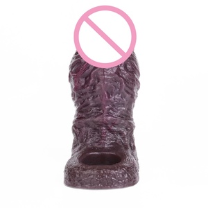 Wholesale Cock Ring Hollow Penis Sleeve Lock Ring Silicone Leather Men Wear Long Thick Cock Ring - Product Image 5