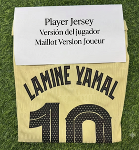 Maillot de match Lamine Yamal <span class=keywords><strong>Barca</strong></span> n° 10 |   Maillot de football du FC Barcelone 1:1 Heritage |   Vêtements d'athlètes champions 25/26 - Product Image 1