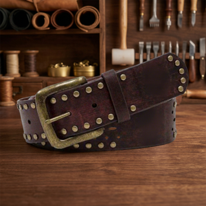 BS INTERNATIONAL Skull Steel Pin Buckle Cow Hide Leather Heat-Transfer Printed Casual Belt Men's Solid <b>Lightweight</b> 3.8CM Width - Product Image 1