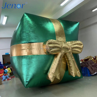 Boîte cadeau gonflable en tissu doré pour Noël, utilisée pour la décoration de scène, les fêtes du Nouvel An et la publicité.