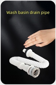 <span class=keywords><strong>Lavabo</strong></span> emergente de plástico y fregadero de cocina Drenaje de extensión Tubo de desagüe de fregadero cromado flexible con cables de acero inoxidable - Product Image 4