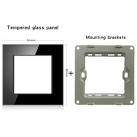 Accessoires de prise de commutateur noir mural de type 86 transfrontalier cadre en verre et Module fonctionnel 52*52mm peuvent être librement combinés