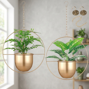 Metal Hanging Planters with POT 6" Indoor Planters - Product Image 2