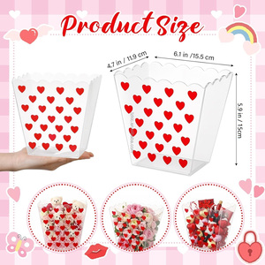 Regali di San Valentino, Secchielli per Popcorn a Forma di Cuore Rosso, Scatole in Plastica a Cuore per Regali di San Valentino - Product Image 3