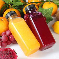 Bouteilles en plastique pour boissons avec couvercles hermétiques, contenants à jus réutilisables et jetables, logo personnalisé disponible pour le café froid