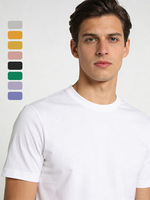 Camiseta de Verano para Hombre, Casual, de Color Sólido, 100% Algodón, Corte Holgado, Secado Rápido, Transpirable, Cuello Redondo, Manga Corta