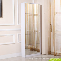 Nouveau style moderne, vente en gros, meuble à chaussures d'entrée/foyer en MDF fin avec étagères basculantes pour intérieur