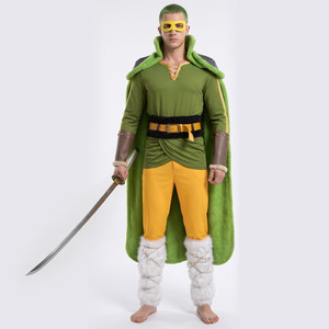 Disfraz de Zoro, conjunto de capa verde, traje de juego de rol de anime para Halloween, talla para adultos - Product Image 1