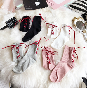 <span class=keywords><strong>Chaussettes</strong></span> en <span class=keywords><strong>coton</strong></span> pour filles, pour étudiantes, avec bandes croisées japonaises, avec nœud Vertical, à cravate - Product Image 2