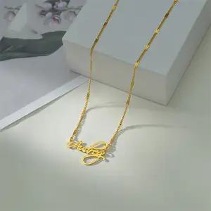 Stainless steel DIY private custom necklace Real gold plated 18K gold chain necklace