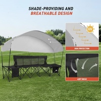 Banc de football portable avec auvent, banc d'équipe de football, 6 places avec sac, banc pliable pour les côtés du terrain, chaise pliante, 6 places pour le football