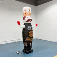 Gigantesque figurine gonflable de chef de kebab de 2 m avec logo personnalisé, lumières LED et fonction de danse aérienne pour la publicité de restaurant
