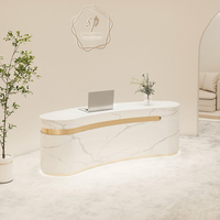 Comptoir de réception courbe réception pour hôtel Spa Salon décoration de bureau intérieur avec rangement mobilier de bureau bureau