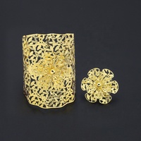 JXX-Parure de bijoux brésiliens de luxe en laiton plaqué or 24 ct Offre Spéciale bague de fiançailles et bracelet de mariage style africain
