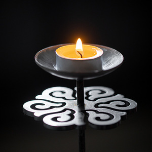 Frost Flower Candlestick Metal <b>Standing</b> Holder Retro Chinese Zen Style Home Office <b>Tea</b> Table Decor - Product Image 2