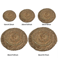 Sets de table ronds tissés en rotin, sous-plats en jonc de mer, dessous de plat durables en paille et tapis en jonc de mer