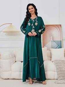 Abaya, Caftan, Galabeya, Jilbab brodé pour femmes égyptiennes, Vêtements arabes musulmans, Robe Jelbab, Robes <span class=keywords><strong>Khaleeji</strong></span> Jalabiya pour l'islamisme - Product Image 2