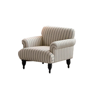 Sillón <span class=keywords><strong>de</strong></span> Estilo Francés Vintage <span class=keywords><strong>de</strong></span> Mediados <span class=keywords><strong>de</strong></span> Siglo, con Patas Altas y Respaldo <span class=keywords><strong>de</strong></span> Alas, Tapizado en Lino a <span class=keywords><strong>Rayas</strong></span>, para Sala <span class=keywords><strong>de</strong></span> Estar - Product Image 5