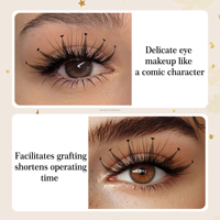 Cils individuels en forme de plume, de cœur, d'étoile, de manga, naturels, super doux, extensions de cils