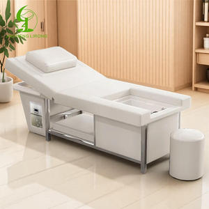 Jincheng muebles de salón tailandés eléctrico ajustable respaldo tumbarse hidroterapia champú cama pelo Spa cama precio al por mayor - Product Image 4