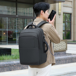 Men's Casual PU Material Laptop <b>Pack</b> Zipper USB Waterproof Fashion Travel Outdoor <b>Bag</b> - Product Image 1