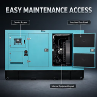Generator Diesel Portabel 40kW Auto Start Remote Start Rendah Kebisingan 50kVA untuk Cadangan Darurat di Lokasi Konstruksi