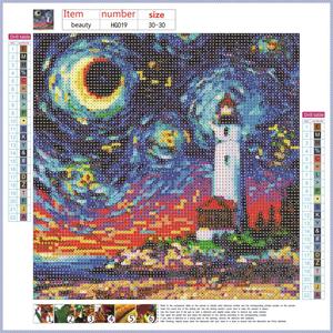 HG017/8/9-Kit de pintura de diamantes 5D DIY, paisaje marino, dibujos animados - Product Image 4