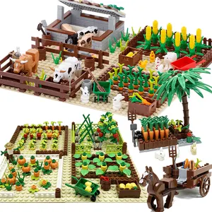 MOC0058-060 carrelli agricoli coniglio ravanello archiviato uccelli capannoni modelli fai da te mattoni assemblaggio modello Building Blocks giocattoli educativi per bambini