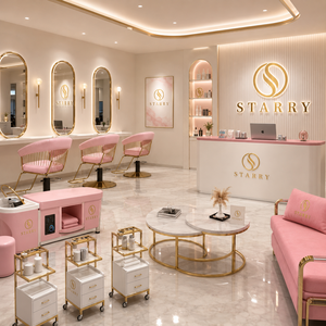 <span class=keywords><strong>Fauteuil</strong></span> de <span class=keywords><strong>coiffure</strong></span> et de pédicure professionnel <span class=keywords><strong>rose</strong></span> doré, réglable et rotatif, pour salon de beauté et services multiples - Product Image 3