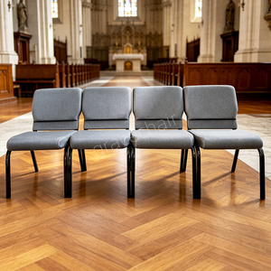 Chaise <span class=keywords><strong>de</strong></span> <span class=keywords><strong>théâtre</strong></span> empilable grise <span class=keywords><strong>de</strong></span> qualité supérieure, confortable et durable, avec porte-livre intégré, siège <span class=keywords><strong>de</strong></span> <span class=keywords><strong>théâtre</strong></span> interverrouillable, chaise d'église - Product Image 6