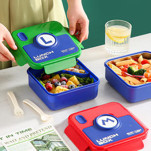 Boîte à lunch créative en forme d'appareil photo, 1100 ml, compartimentée, en plastique, compatible micro-ondes, pour adultes, usage au bureau - Product Image 1