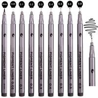 Stylo à pointe micro fine imperméable noir Bonvan WM80606 pour dessin technique - Ensemble de stylos à pointe ultra-fine anti-saignement