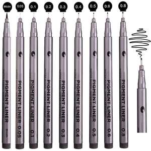 Stylo micro-ligne noir imperméable pour le dessin technique - Ensemble de stylos de dessin technique à pointe ultra fine, stylo fineliner anti-transfert - Product Image 2