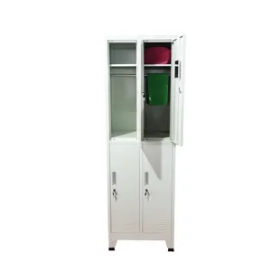 High Quality Metal 4 Door Locker With Feet Steel Cupboard in Changing Room Iron Closet Wardrobe Almirah