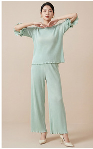 Conjunto Plisado de Moda para Mujer, Novedad 2026, Venta Caliente, Elegante y Casual, Dos Piezas con Volantes, Estampado Floral, Largo hasta el Tobillo - Product Image 4