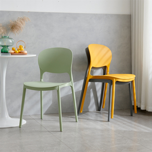 Outdoor Furniture Stackable Colorful Plastic Cafe Chairs with Tree Back Pink Black Yellow Red