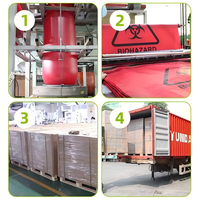 Sac à déchets médicaux en HDPE, jetable, imperméable, pour déchets biologiques dangereux, avec cordon de serrage, pour hôpital, clinique, logo personnalisé, prix d'usine