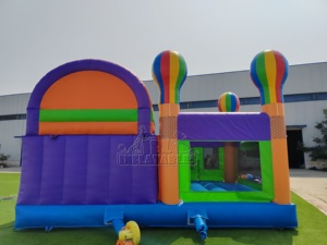 Château gonflable commercial pour enfants en forme de montgolfière avec toboggan, maison de saut gonflable en PVC pour la location événementielle - Product Image 2