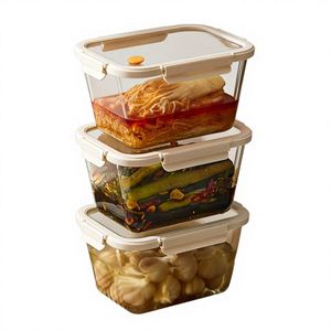 Recipiente Rectangular de Vidrio con Cierre a Presión para Almacenamiento de Alimentos, Apto para Microondas y Congelador, Libre de BPA, Apto para Lavavajillas, Juego de Cocina Ecológico - Product Image 3