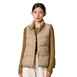 OEM custom warm wholesale puffer bubble sleeveless vest jacket for women down coat