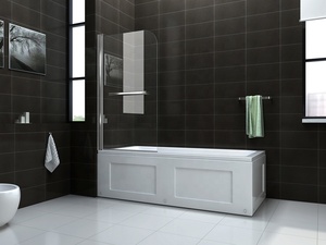 Vente chaude Moderne Carré Pivot Argent <span class=keywords><strong>Baignoire</strong></span> Écran 6mm Verre Trempé Pliant Style Ouvert pour Salle De Bains ou Hôtel - Product Image 2